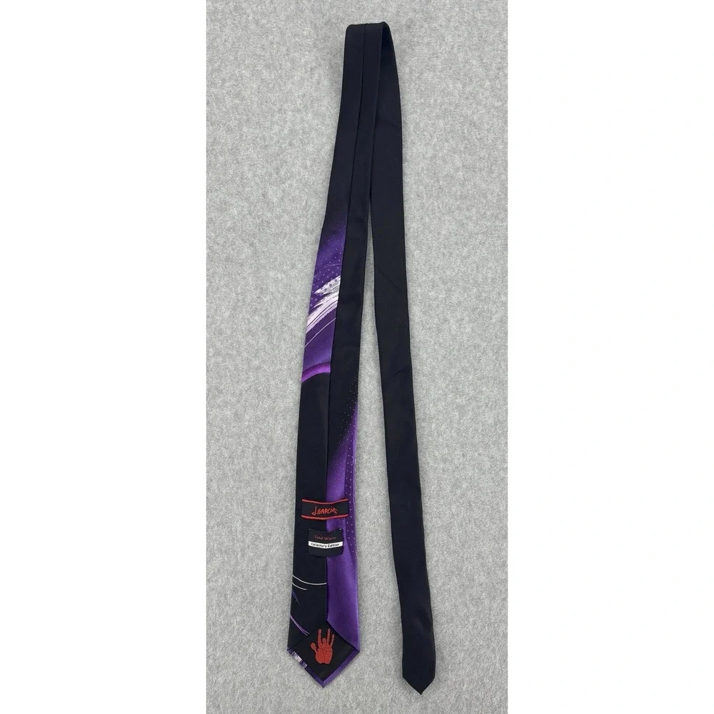 J Garcia Tidal Wave‎ Collector's Edition Tie Purple Black Abstract Art Necktie